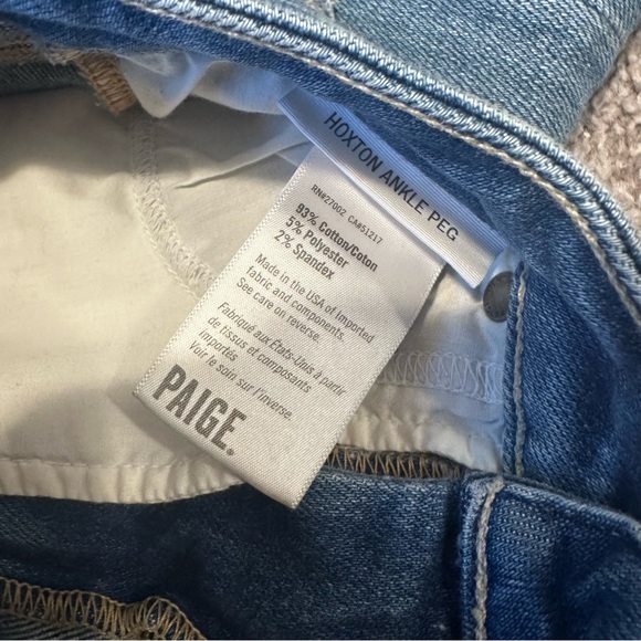 Paige Hoxton Ankle Peg Kayson Distress High Rise Medium Wash Jean - Picture 4 of 8
